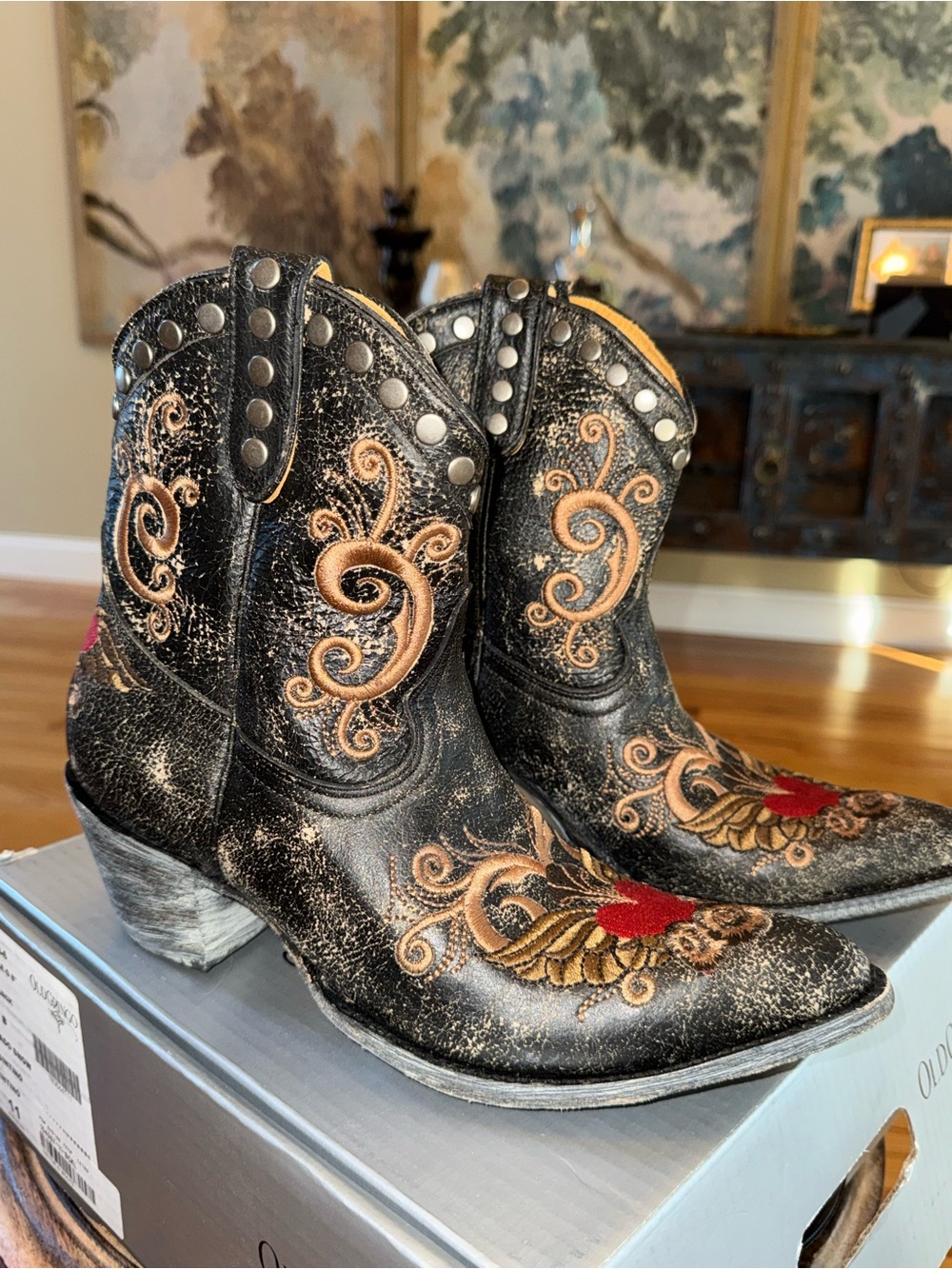 NEW IN BOX $899 OLD GRINGO Heart Scrool Bootie Sz 11